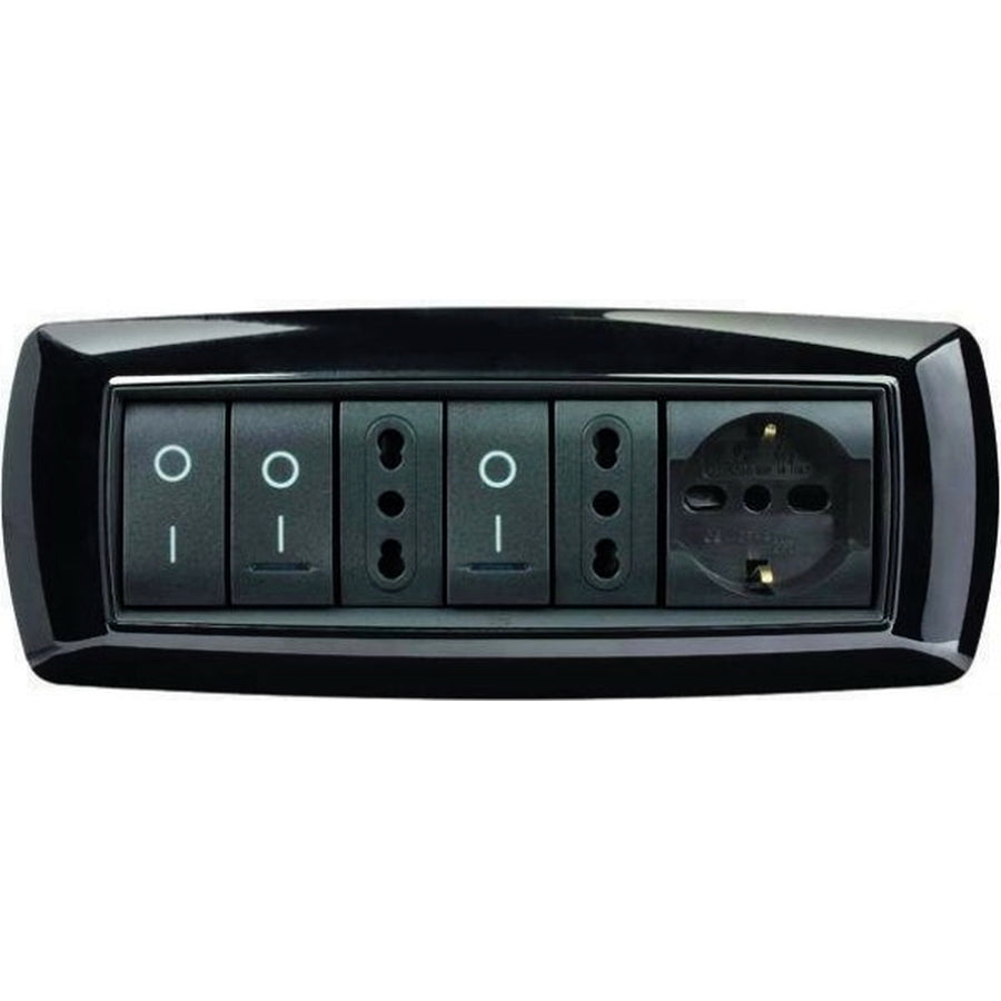 PLACCA 7 MODULI NERA ELETTROCANALI MYLIFE Q