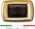 PLACCA 3 POSTI ORO LUCIDO ELETTROCANALI MYLIFE