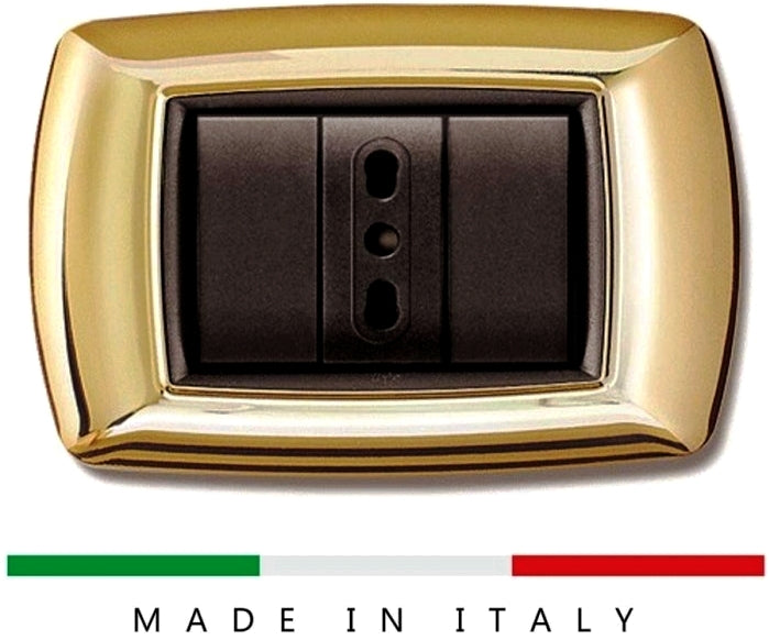 PLACCA 3 POSTI ORO LUCIDO ELETTROCANALI MYLIFE