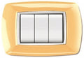 PLACCA 3 POSTI GIALLO PASTELLO ELETTROCANALI SERIE MYLIFE