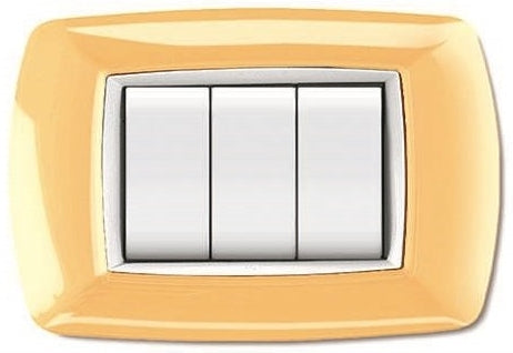 PLACCA 3 POSTI GIALLO PASTELLO ELETTROCANALI SERIE MYLIFE
