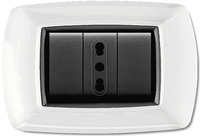 PLACCA COPRINTERRUTTORI BIANCA 3 POSTI ELETTROCANALI SERIE MYLIFE