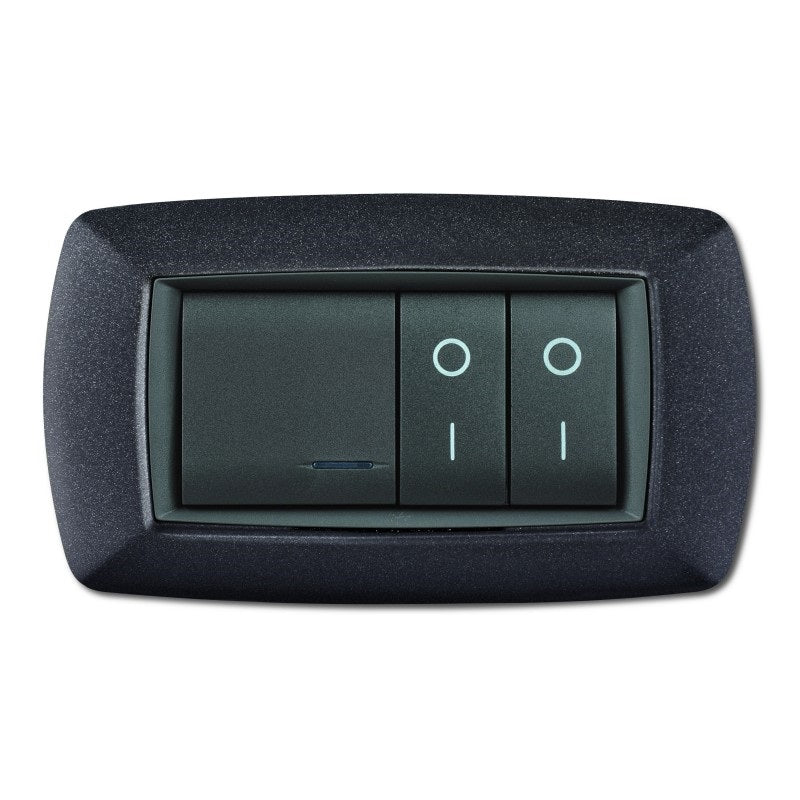 PLACCA MYLIFE 4 MODULI VULCANIZZATA GRIGIO NOTTE ( ELETTROCANALI COD. ECL2984V-GN )