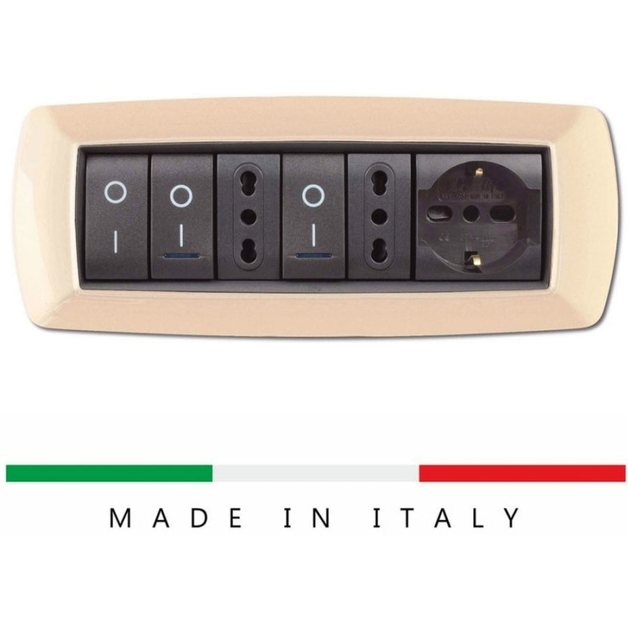 PLACCA 7 POSTI AVORIO ELETTROCANALI SERIE MYLIFE
