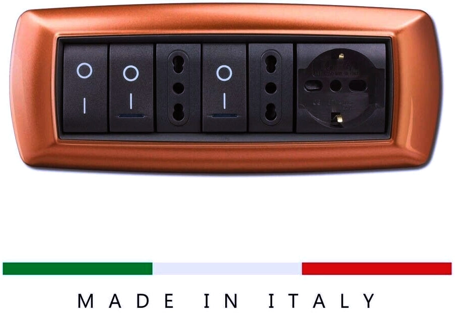 PLACCA 7 POSTI COLOR RAME ELETTROCANALI MYLIFE