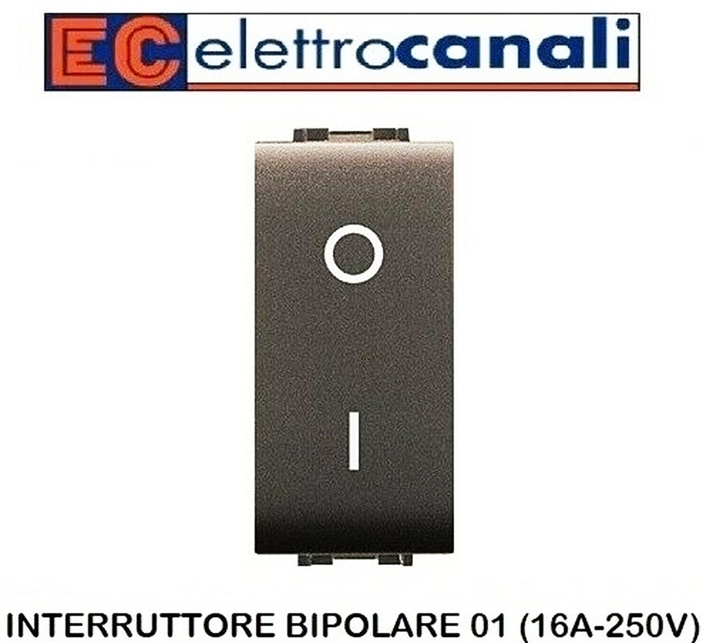 INTERRUTTORE BIPOLARE NERO 16A COMPATIBILE BTICINO LIVING