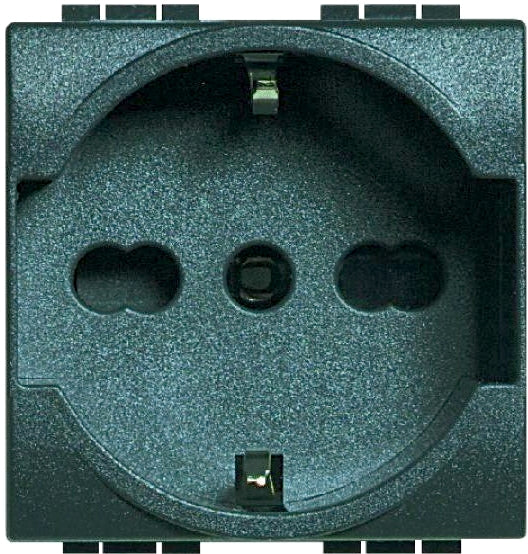 PRESA SCHUKO UNIVERSALE NERA 16A 250V ELETTROCANALI MYLIFE