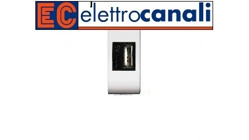 ALIMENTATORE USB BIANCO  DA INCASSO ELETTROCANALI SERIE MY LIFE