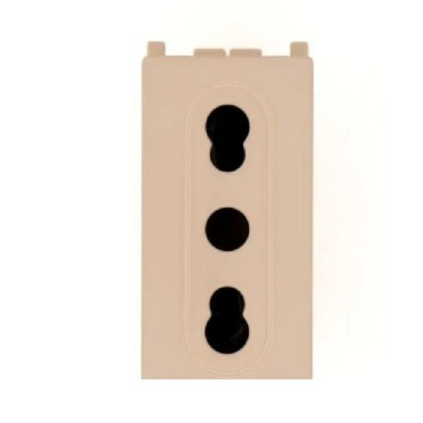 PRESA ITALIANA MIVIDA BIVALENTE 10/16A 250Vac – SABBIA