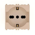 PRESA TRIVALENTE MIVIDA 2 MOD. 10/16A 250Vac 2P+T – SABBIA