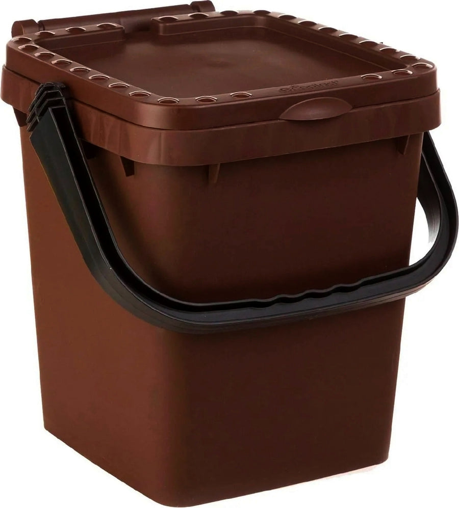 PATTUMIERA CON COPERCHIO MARRONE ECOPLUS 10 lt.