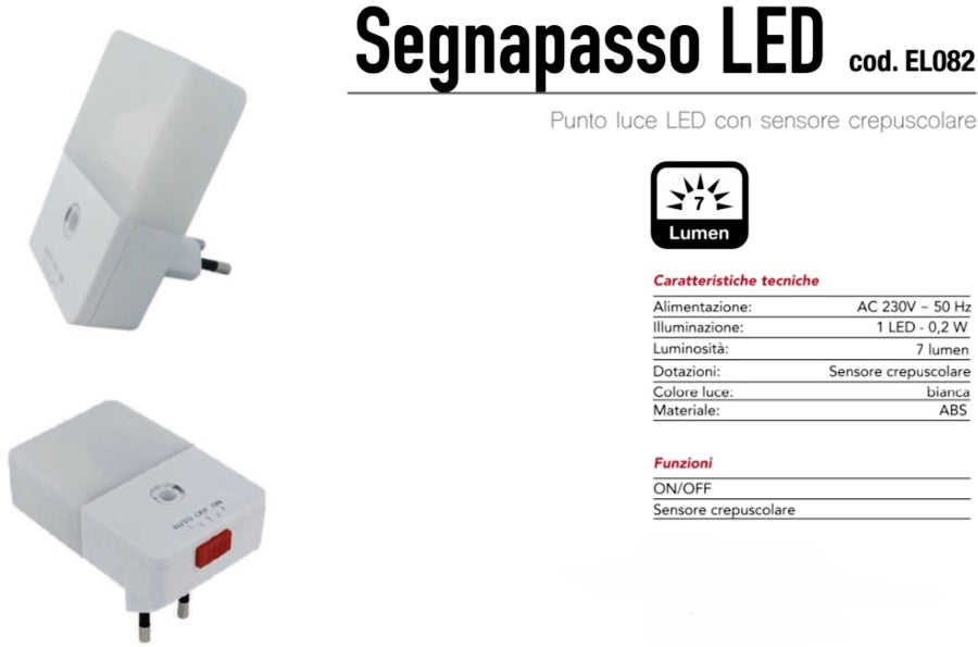 PUNTO LUCE LED CON SENSORE CREPUSCOLARE