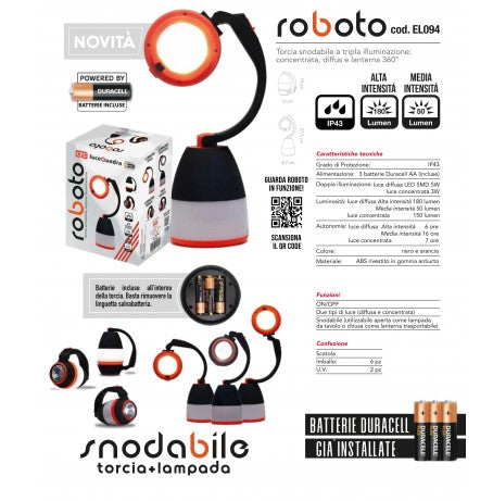 TORCIA SNODABILE DOPPIA ILLUMINAZIONE POTENZA 5W