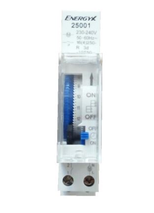 INTERRUTTORE ORARIO GIORNALIERO CON CAVALIERI 1 MODULO 16A ENERGYX