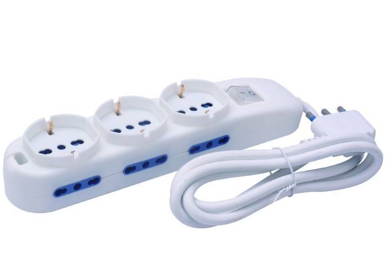 MULTIPRESA 9 POSIZIONI: 3SCHUKO+6BIPASSO SPINA 16A