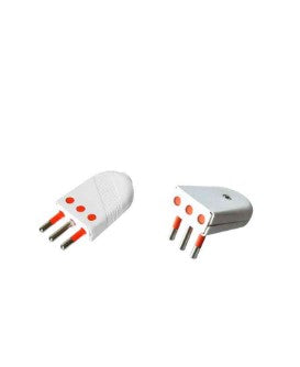 SPINA REVERSIBILE 3 PIN 10A BIANCA SFUSA