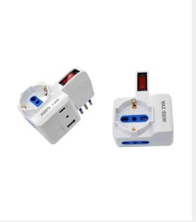 ADATTATORE SPINA 10A 1 SCHUKO 1 BIP. 1 USBA 1 USBC