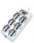 MULTIPRESA 6 SCHUKO/BIPASSO SPINA SALVASPAZIO 10A