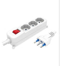 MULTIPRESA BIANCA 3 BIP/SCHUKO TASTO ON OFF 16A