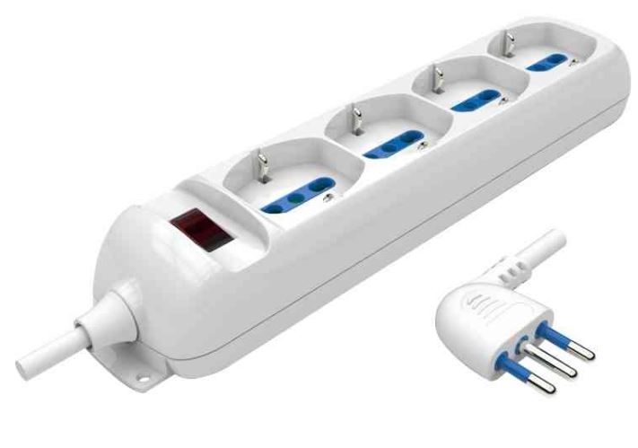 MULTIPRESA BIPAS/SCHUKO 4POS SPINA SALVASPAZIO 10A