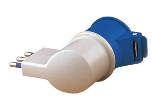 ADATTATORE CIVILE INDUSTRIALE 2P+T SPINA 16A 90°