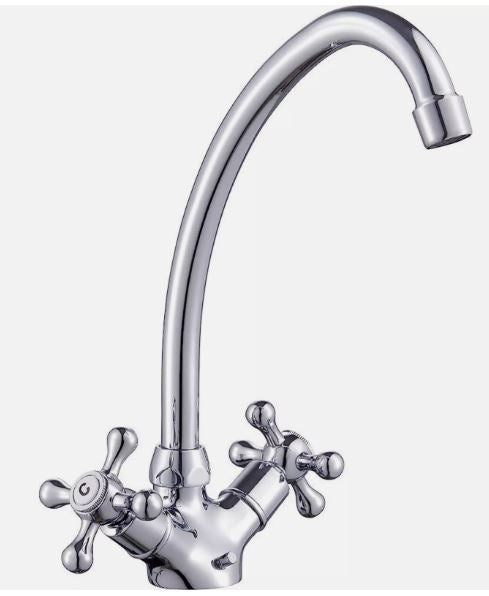 RUBINETTO CUCINA ESTELLE  MONOFORO SNODABILE CROMATO COMPLETO DI FISSAGGI E FLESSIBILI