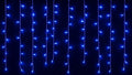 TENDA LUMINOSA 200 LED, 3MT, LUCE BLU, CAVO BIANCO, IP65, PROLUNGABILE, EFFETTO FLASH , CON FILI UNIFORMI DA 1 METRO