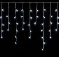 TENDA LUMINOSA 120 LED, 3MT, LUCE BIANCA, CAVO BIANCO, IP65, PROLUNGABILE, EFFETTO FLASH , CON FILI PENDENTI A LUNGHEZZE ALTERNATE (30–70–40–60 CM) PER EFFETTO A CASCATA