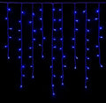 TENDA LUMINOSA 120 LED, 3MT, LUCE BLU, CAVO BIANCO, IP65, PROLUNGABILE, EFFETTO FLASH , CON FILI PENDENTI A LUNGHEZZE ALTERNATE (30-70-40-60 CM) PER EFFETTO A CASCATA