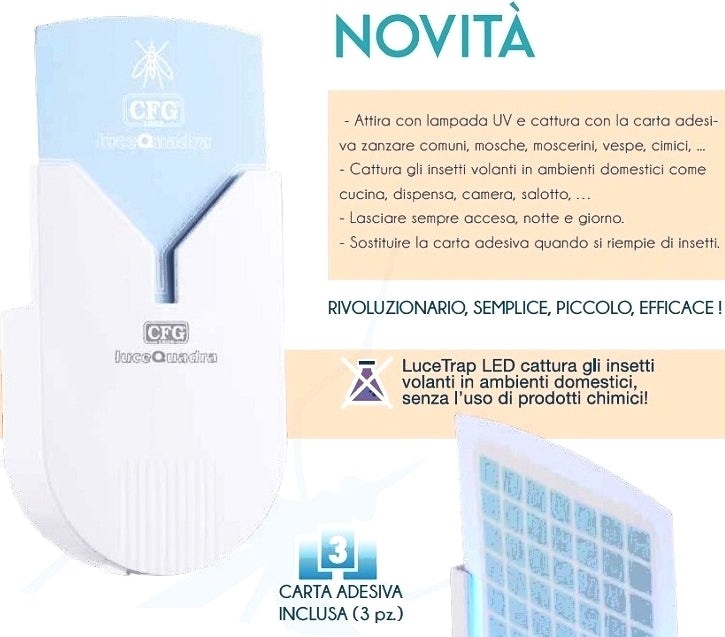 LUCETRAP LED CATTURA INSETTI VOLATILI FINO A 30 m²
