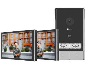 FAMILY KIT - VIDEOCITOFONO BIFAMILIARE - 2 SCHERMI TOUCH 7"" 2K - CONTROLLO REMOTO - RILEVAMENTO MOVIMENTO - AUDIO BIDIREZIONALE - SBLOCCO RFID