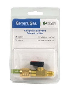 VALVOLA RUBINETTO R32 - R1234YF - R290 - INGRESSO FEMMINA 1/2 ACME SINISTRO - USCITA 1/4 SAE MASCHIO (DESTRO) CON DEPRESSORE