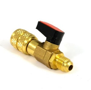 VALVOLA RUBINETTO R410A - INGRESSO FEMMINA 5/16 SAE RH (DESTRO) - USCITA MASCHIO 1/4 SAE RH (DESTRO) - CON DEPRESSORE