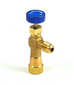 RUBINETTO PREMIVALVOLA (SHUT-OFF) R404A, 134A, 407C - INGRESSO FEMMINA 1/4 SAE RH (DESTRO) - USCITA MASCHIO 1/4 SAE RH (DESTRO) - CON DEPRESSORE