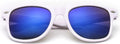 OCCHIALI DA SOLE 'KIT ONE' BIANCHI CON LENTI ANTI-UV BLU A SPECCHIO