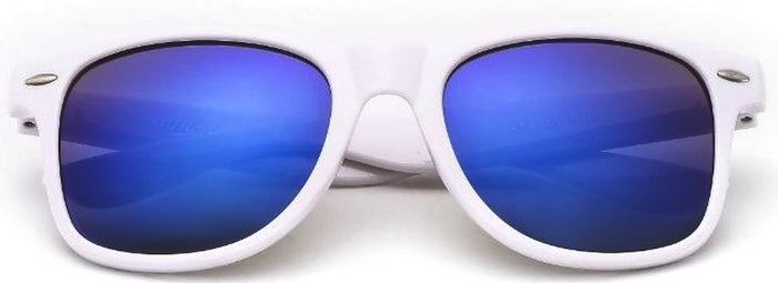 OCCHIALI DA SOLE 'KIT ONE' BIANCHI CON LENTI ANTI-UV BLU A SPECCHIO