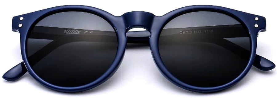 OCCHIALI DA SOLE 'KIT ONE' BLU CON LENTI ANTI-UV GRIGIE A SPECCHIO