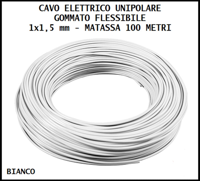 CAVO FS17 BIANCO 1×1,5 mm² (PREZZO A METRO)