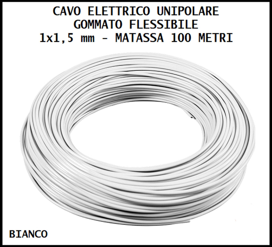 CAVO FS17 BIANCO 1×1,5 mm² (PREZZO A METRO)