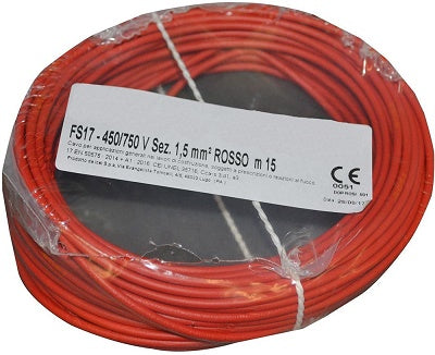 CAVO FS17 ROSSO 1×1,5 mm² MATASSA (PREZZO A METRO)