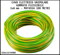 CAVO FS17 GIALLO-VERDE 1×6 mm² MATASSA 100 METRI