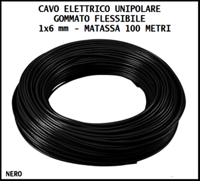 CAVO FS17 NERO 1×6 mm² MATASSA 100 METRI