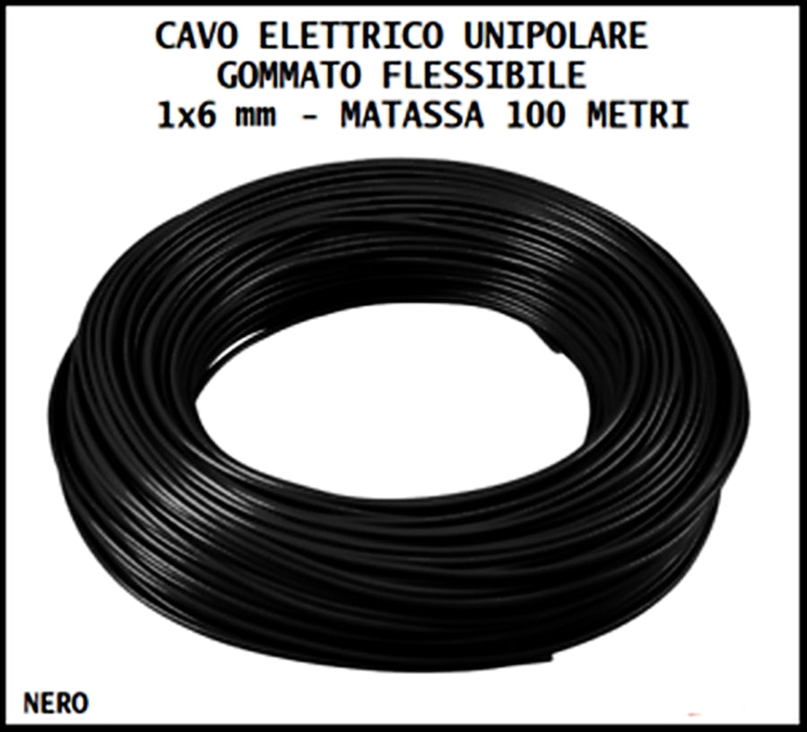 CAVO FS17 NERO 1×6 mm² MATASSA 100 METRI