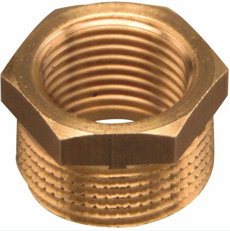 RIDUZIONE ESAGONALE DOPPIO FILETTO OTTONE NUDO 1/2" X 3/4"