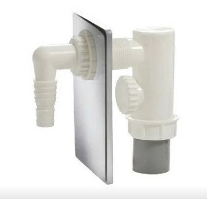 SIFONE INCASSO LAVATRICE PEHD 40 MM PLACCA INOX