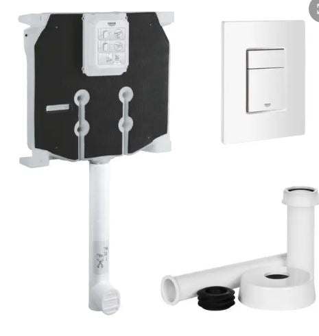 CASSETTA SCARICO WC GROHE AD INCASSO CON PLACCA BIANCA E CANOTTO MODELLO DUAL FLUSH
