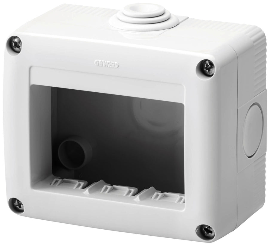 CONTENITORE 3 POSTI IP40 GRIGIO PER APPARECCHI SYSTEM