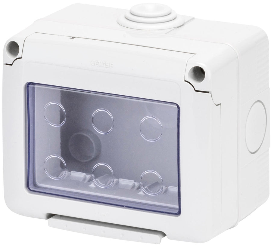 CONTENITORE STAGNO 3 POSTI IP55 CON SPORTELLINO PER APPARECCHI SYSTEM