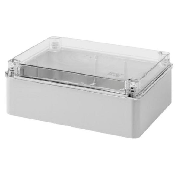 CASSETTA IP56 COP. TRASPARENTE 240X190X90 GR. RAL7035