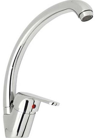 MONOCOMANDO A CANNA ALTA PER LAVELLO MONOFORO IN OTTONE CROMATO HYDRALL SERIE INES